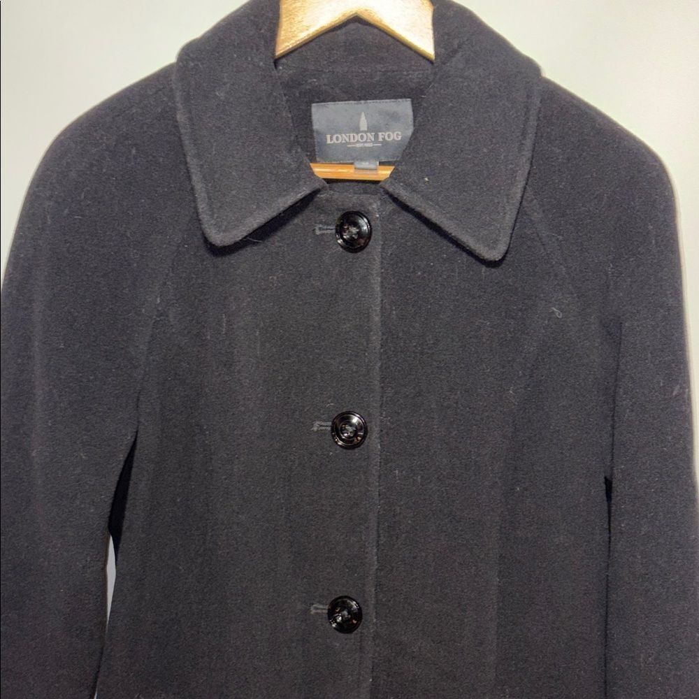 London Fog Women's Black Pea Coat - Picture 2 of 8